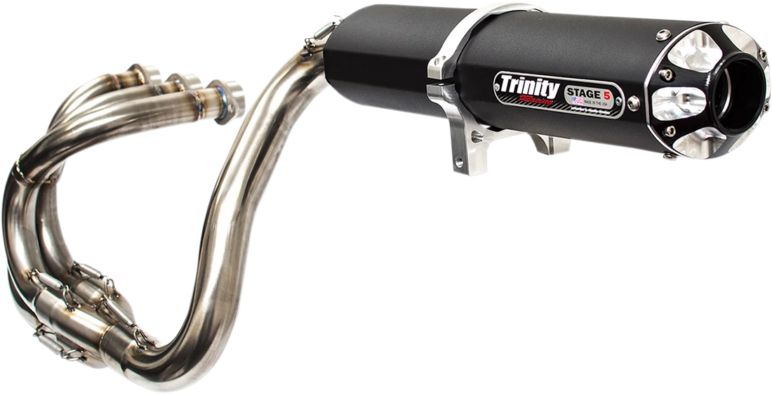 TRINITY RACING Stage 5 Exhaust System - Black - Back View