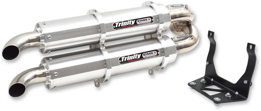 TRINITY RACING Stage 5 Slip-On Dual Muffler - Aluminum - Main Product View