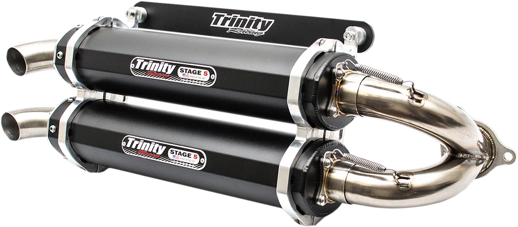 TRINITY RACING Stage 5 Slip-On Dual Muffler - Black - Main Product View