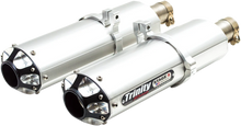 Load image into Gallery viewer, TRINITY RACING Stage 5 Slip-On Dual Muffler - Black - Side View