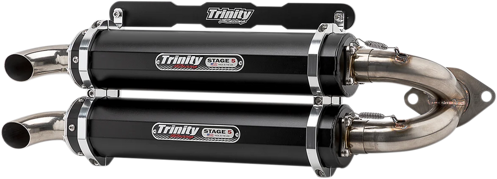 TRINITY RACING Stage 5 Slip-On Dual Muffler - Black - Main Product View