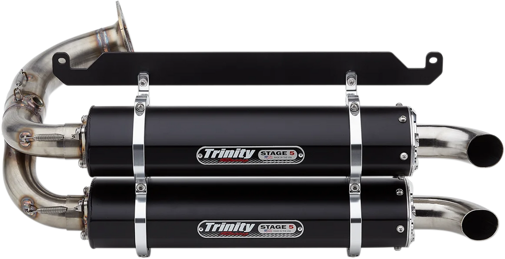 TRINITY RACING Stage 5 Slip-On Dual Muffler - Black - Main Product View