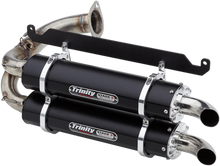 Load image into Gallery viewer, TRINITY RACING Stage 5 Slip-On Dual Muffler - Black - Side View