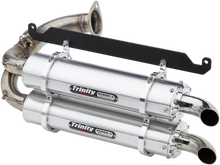 Load image into Gallery viewer, TRINITY RACING Stage 5 Slip-On Dual Muffler - Black - Detail View
