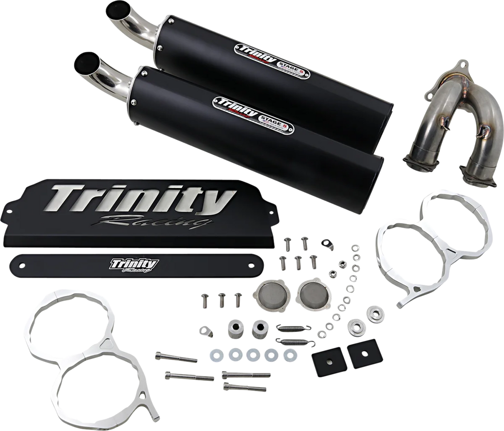TRINITY RACING Stage 5 Slip-On Mufflers - Black - Main Product View