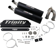Load image into Gallery viewer, TRINITY RACING Stage 5 Slip-On Mufflers - Black - Main Product View