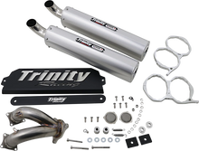 Load image into Gallery viewer, TRINITY RACING Stage 5 Slip-On Mufflers - Black - Side View