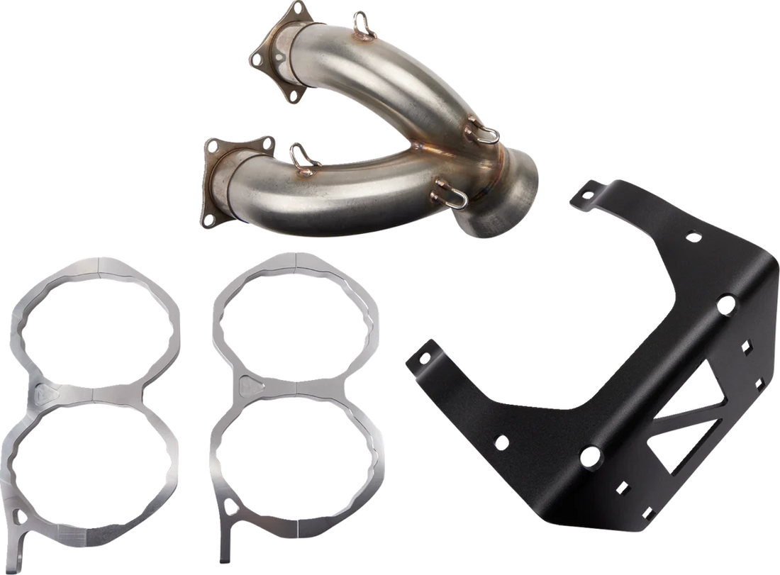 TRINITY RACING Stainless Steel Slip-On Mufflers - Back View