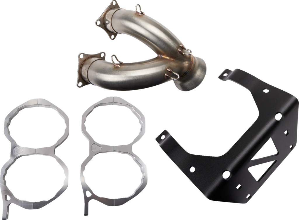 TRINITY RACING Stainless Steel Slip-On Mufflers - Back View