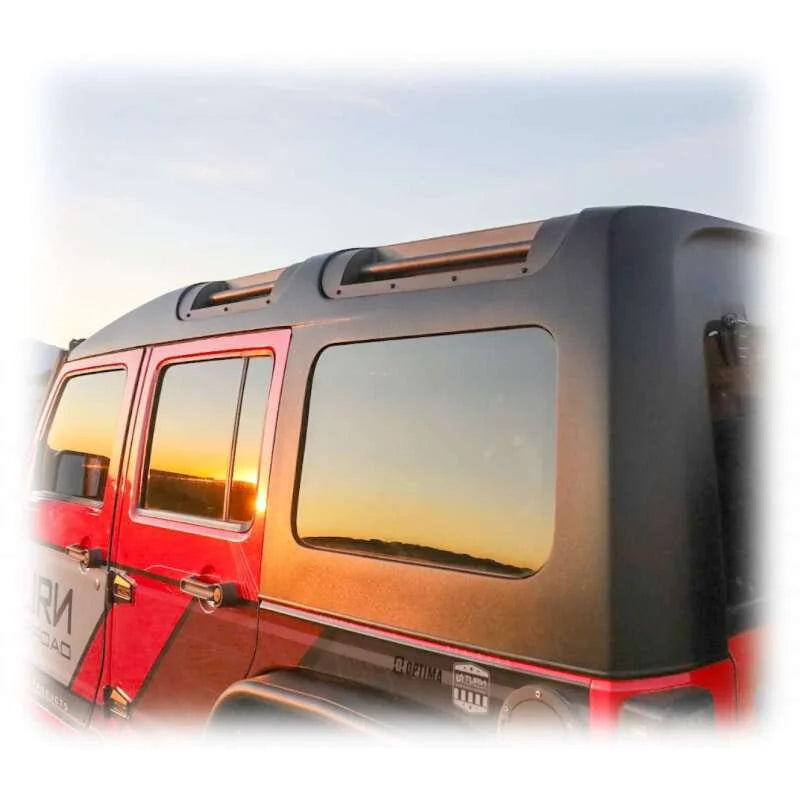TURN Offroad 4 Door Safari Style Hardtop w/Overhead Handles fits 2007-2018 Jeep JK - Back View