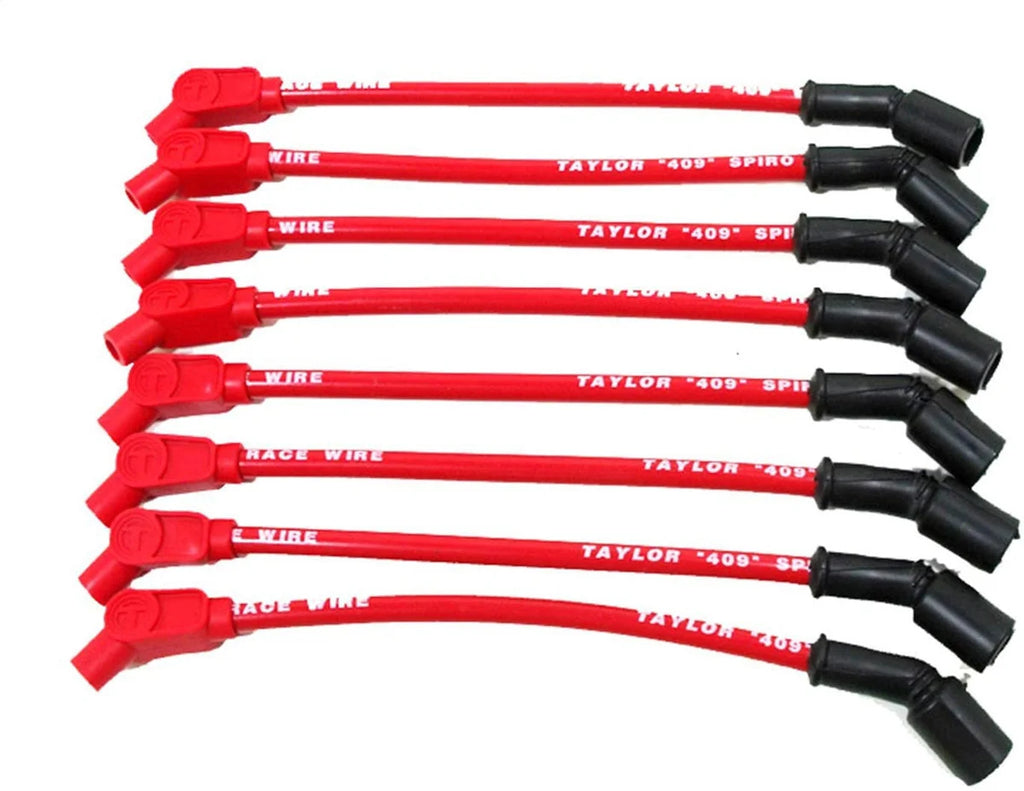 Taylor Cable 409 Spiro-Pro Plug Wire Race Set 135-Deg Red 79213