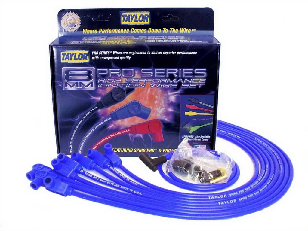 Taylor Cable Race-Fit Spiro-Pro Plug Wire Blue SBC HEI