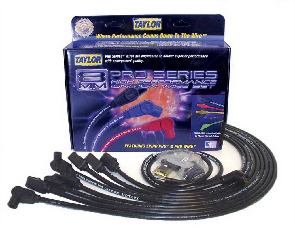 Taylor Cable SBC 8mm Spiro-Pro Wire Set Black 90 Degrees 76030