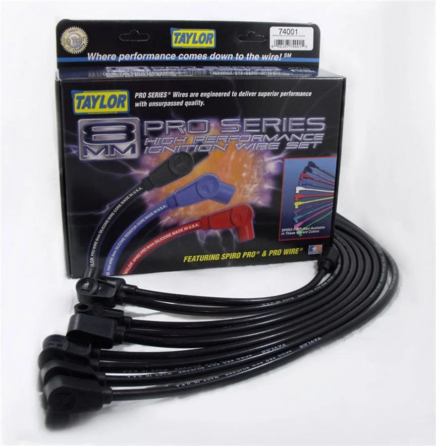 Taylor Cable Spiro Pro Custom 8 Cyl Plug Wire Set Black