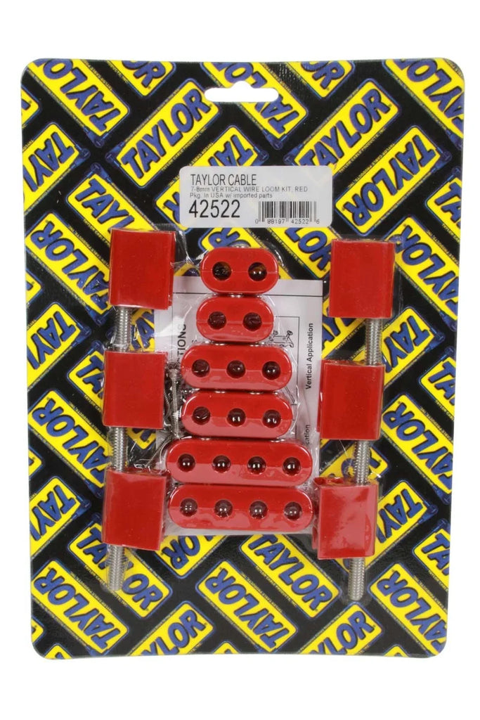 Taylor Cable Wire Loom Kit Vertical Red