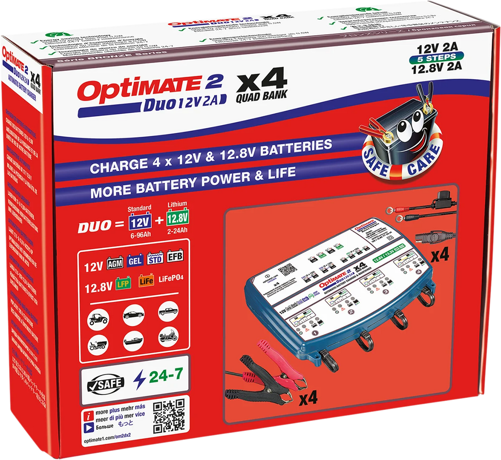 Tecmate Battery Charger/Maintainer - 4-Bank TM-575 - Side View