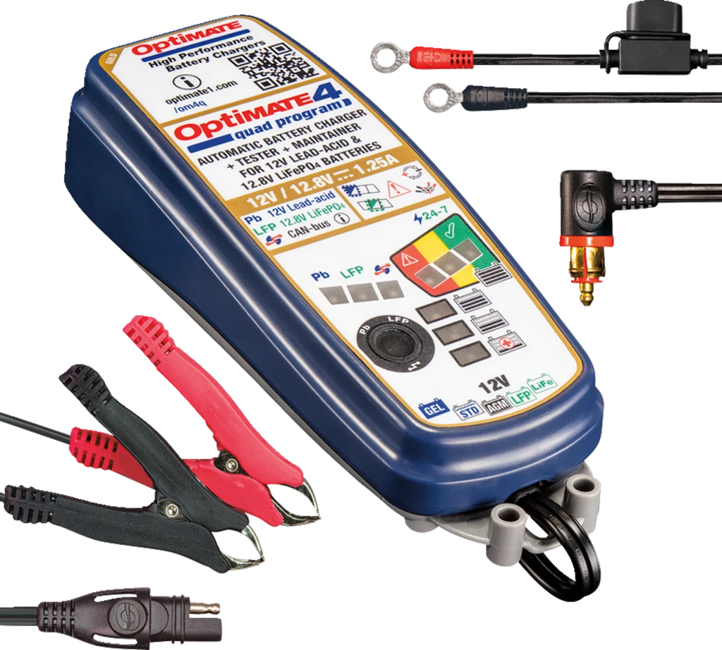 Tecmate Battery Charger/Maintainer - OptiMate™ 4 - Quad Program - Premium TM631PR - Main Product View