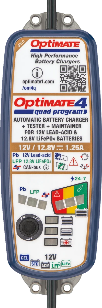 Tecmate Battery Charger/Maintainer - OptiMate™ 4 - Quad Program - Premium TM631PR - Additional View 5