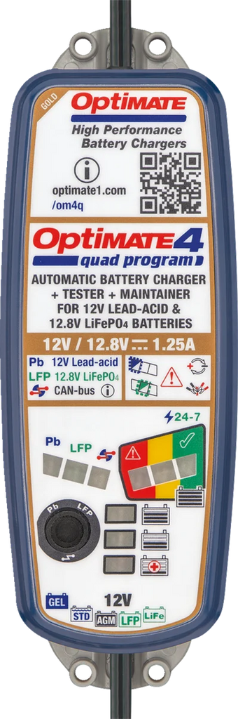 Tecmate Battery Charger/Maintainer - OptiMate™ 4 - Quad Program - Premium TM631PR - Additional View 5