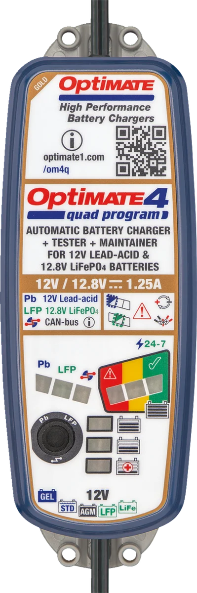 Tecmate Battery Charger/Maintainer - OptiMate™ 4 - Quad Program TM631 - Installation View