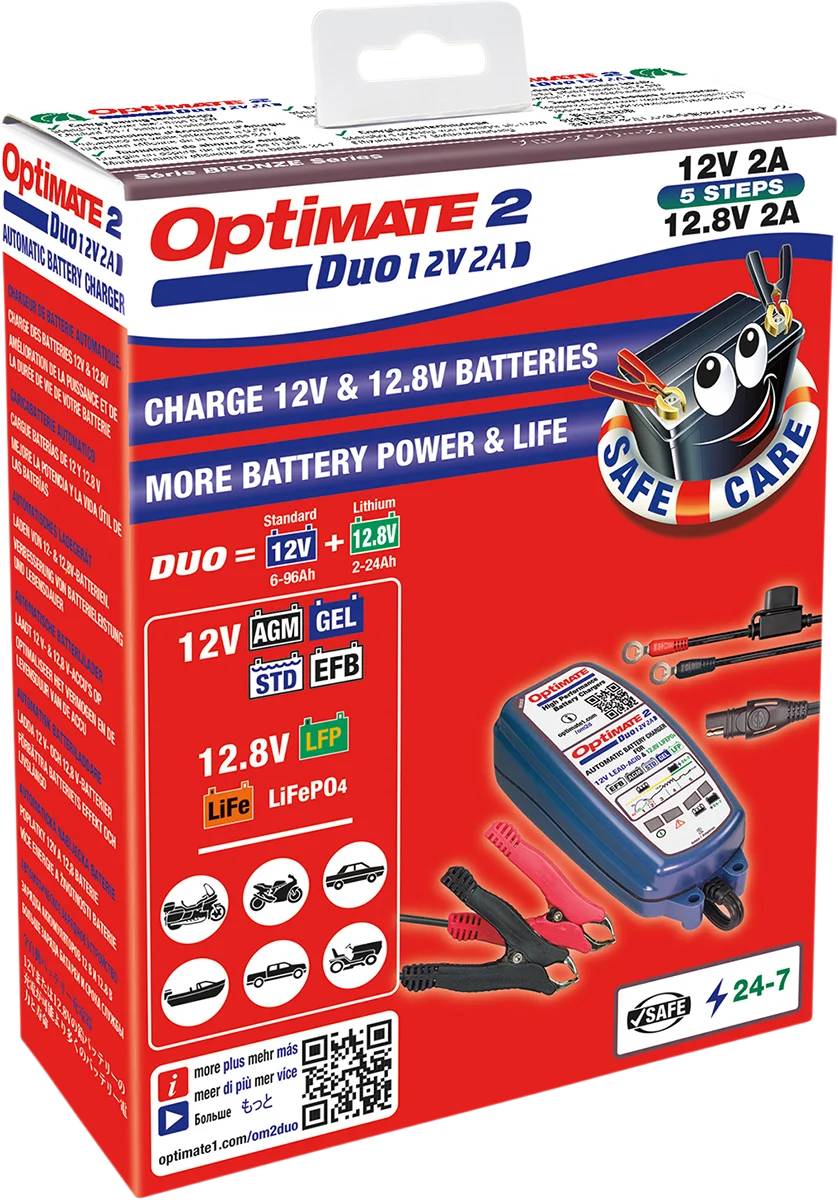 Tecmate Battery Charger/Maintainer TM-551 - Side View