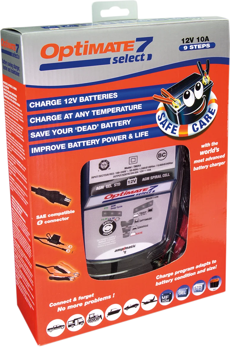 Tecmate Battery Charger/Power Supply TM251V3 - Side View