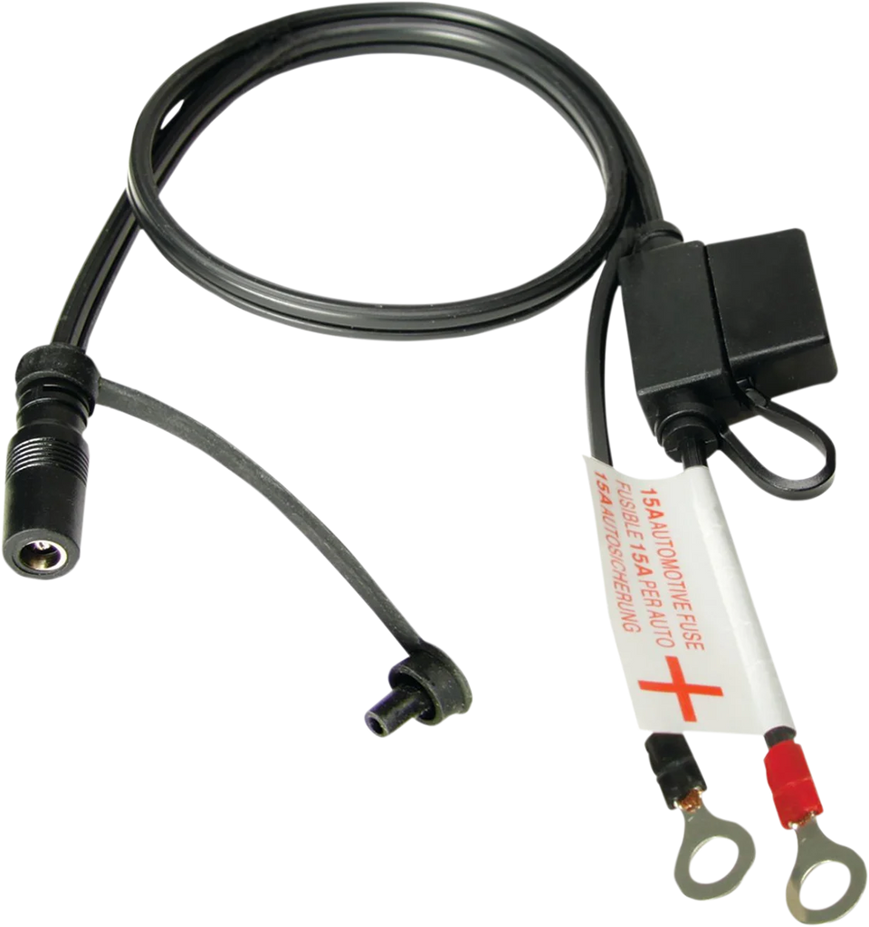 Tecmate Battery Lead to 2.5 mm Barrel Adapter O-21 - Installation View