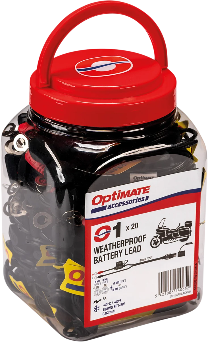 Tecmate Battery Lead with Ring Terminal - 12V - Fused - 20 Pack O-01NJAR - Side View