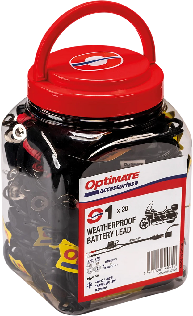 Tecmate Battery Lead with Ring Terminal - 12V - Fused - 20 Pack O-01NJAR - Side View