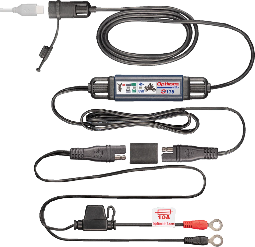 Tecmate Battery to USB-C Charger with SAE O-118 - Main Product View