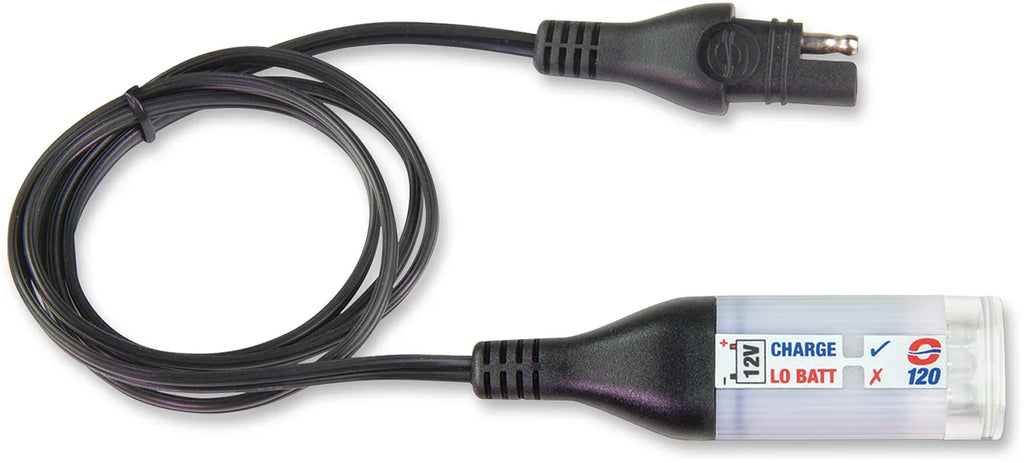 Tecmate Charge System Tester w/Flashlight - SAE/2 Pin Connector - LED O-120 - Side View