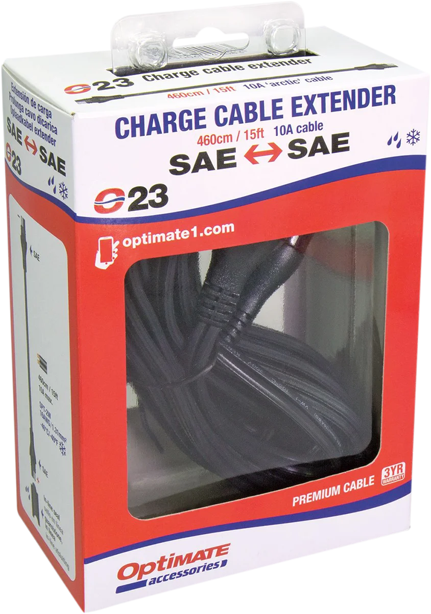 Tecmate Charger Cord - 15' Extender O-23 - Side View
