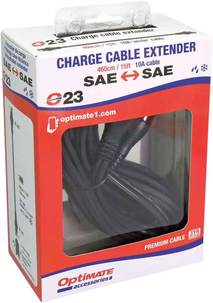 Tecmate Charger Cord - 15' Extender O-23 - Side View