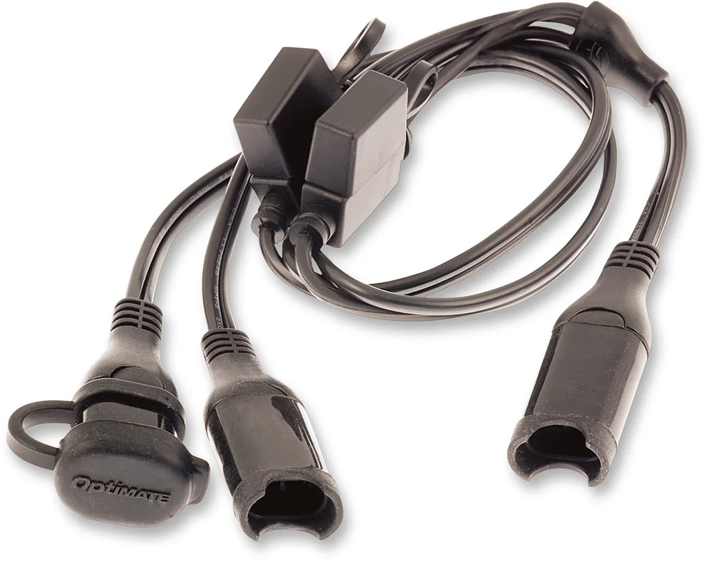 Tecmate Charger Cord - Fused SAE Y-Splitter O-05 - Side View