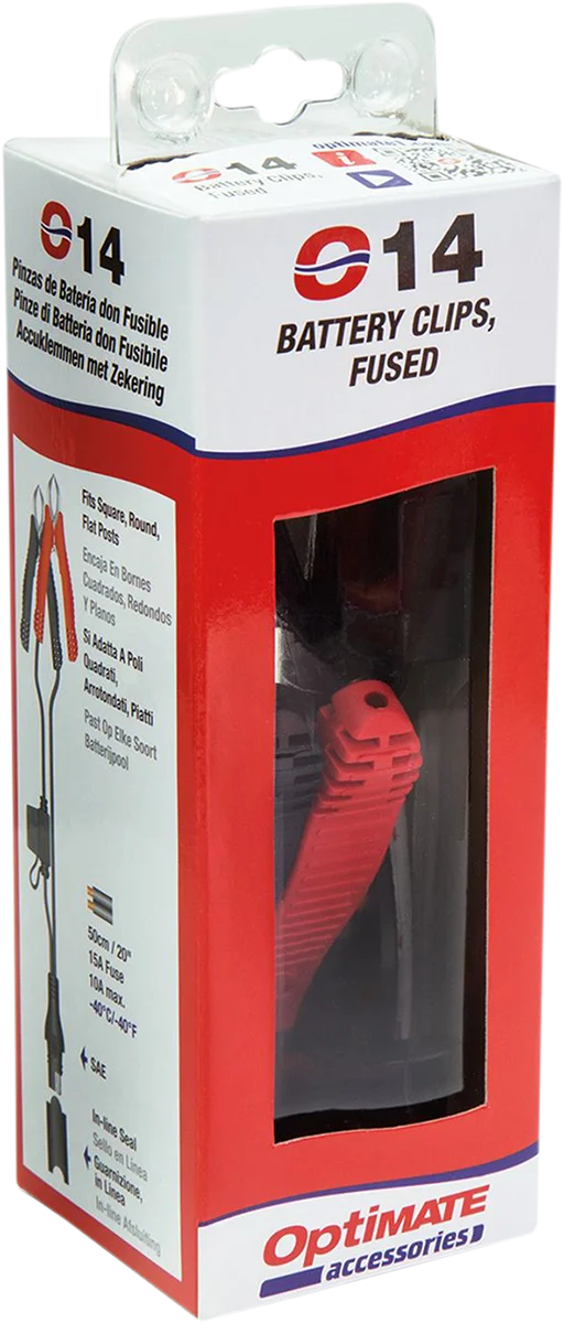 Tecmate Charger Cord - SAE to Fused Battery Clips O-14 - Side View