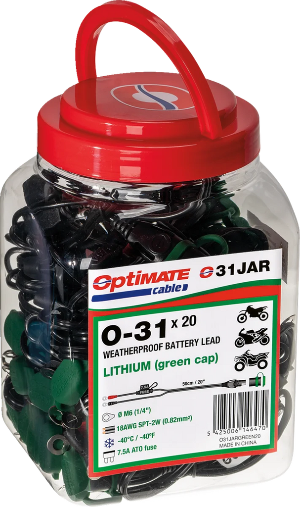 Tecmate Charging Cable - OptiMate - O-31 - 20 Pack O-31SJAR - Main Product View