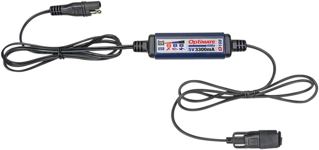 Tecmate Charging System - SAE to USB - In-Line O-108N - Side View