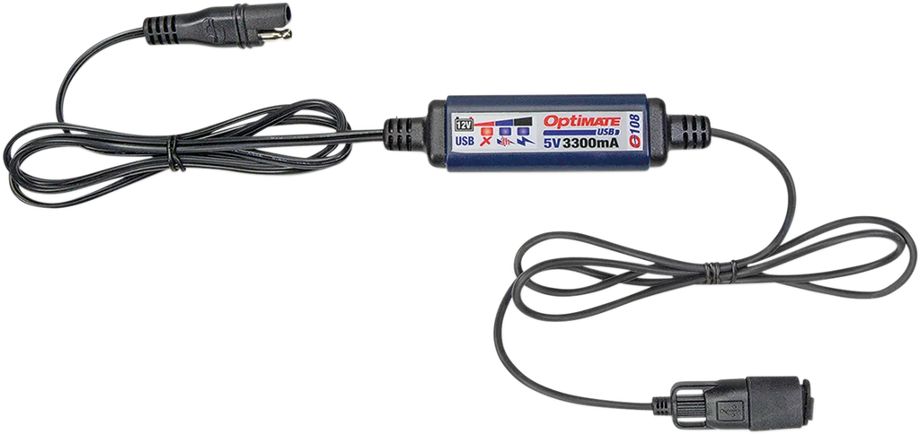 Tecmate Charging System - SAE to USB - In-Line O-108N - Side View