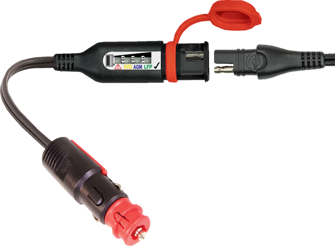Tecmate OptiMate™ Monitor O-126 - DIN/AUTO Plug to SAE O-126V2 - Back View