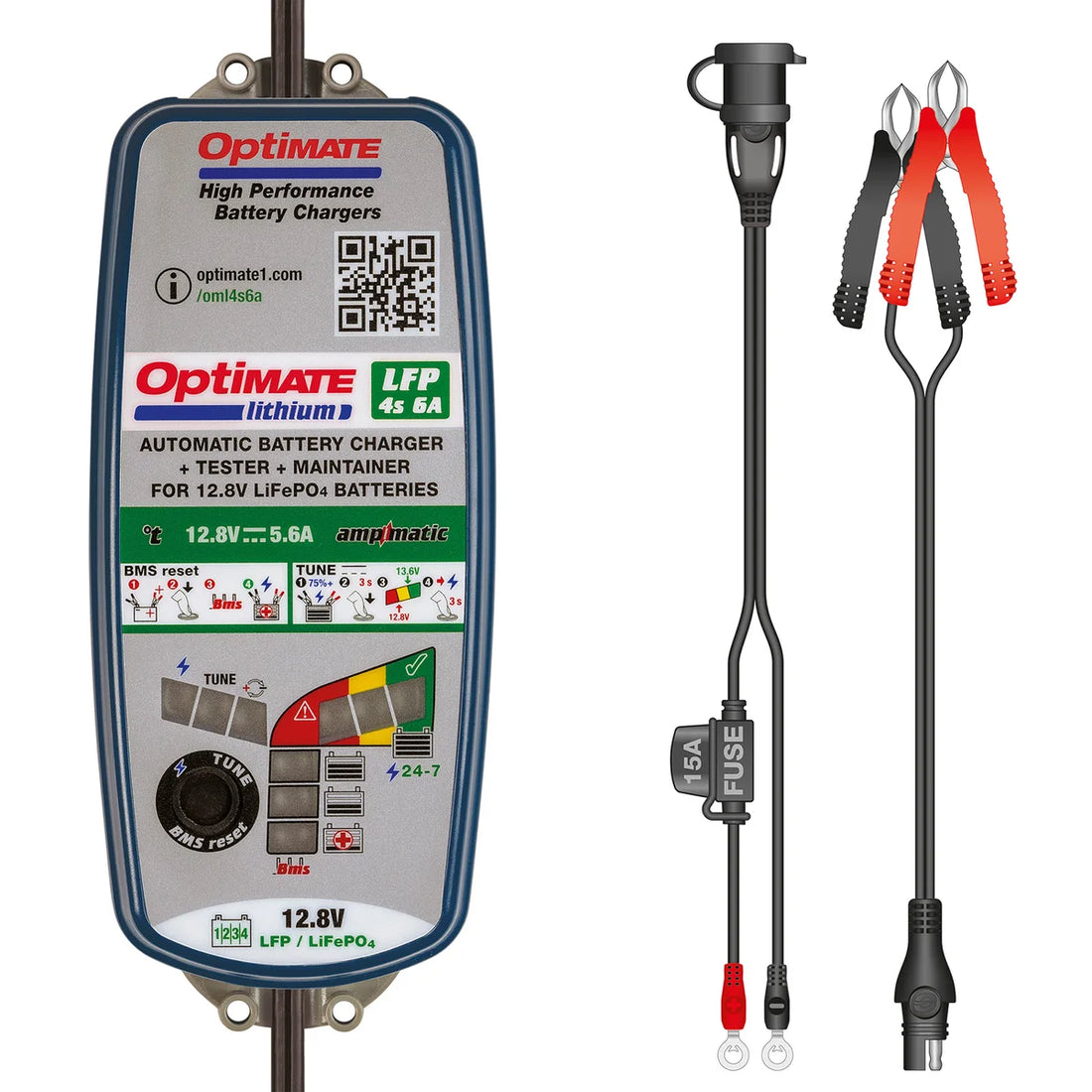 Tecmate Optimate™ Battery Charger - Lithium TM391 - Side View