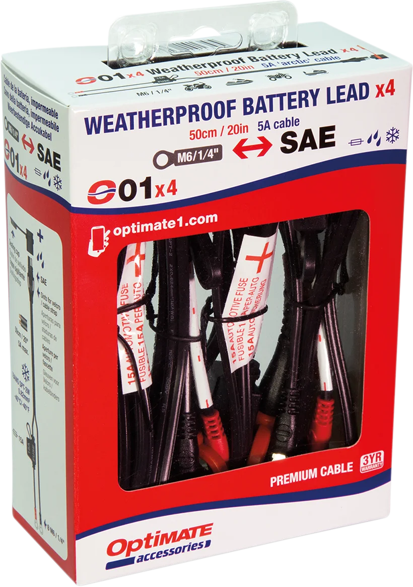 Tecmate Optimate™ Permanent Battery Lead - 4 Pack O-01X4 - Side View