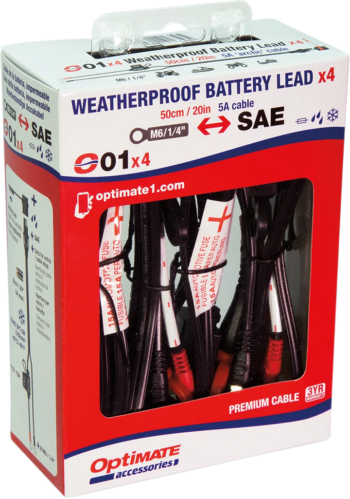 Tecmate Optimate™ Permanent Battery Lead - 4 Pack O-01X4 - Side View