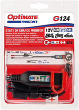 Load image into Gallery viewer, Tecmate Permanent Power Lead with Battery/Charge Status - 20" O-124 - Back View