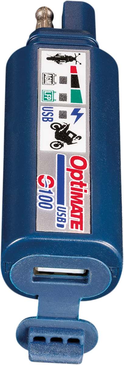 Tecmate SAE to USB Charger - 2 Pin Connector - LED O-100V3 - Side View