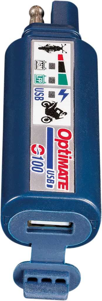Tecmate SAE to USB Charger - 2 Pin Connector - LED O-100V3 - Side View