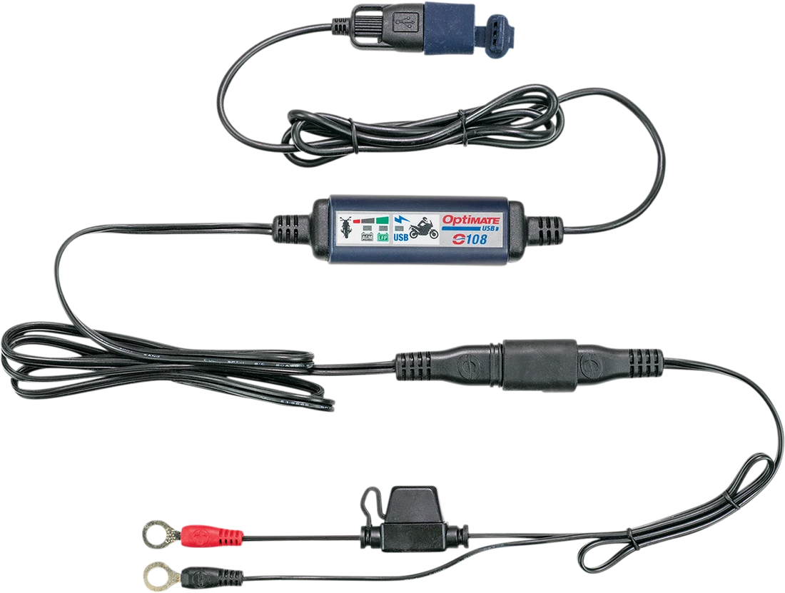 Tecmate SAE to USB Power Cable O-108 - With Battery Lead O-108KIT - Back View