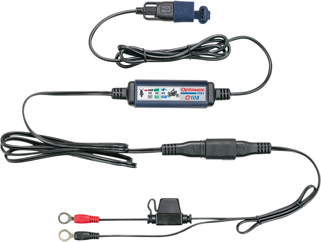 Tecmate SAE to USB Power Cable O-108 - With Battery Lead O-108KIT - Back View