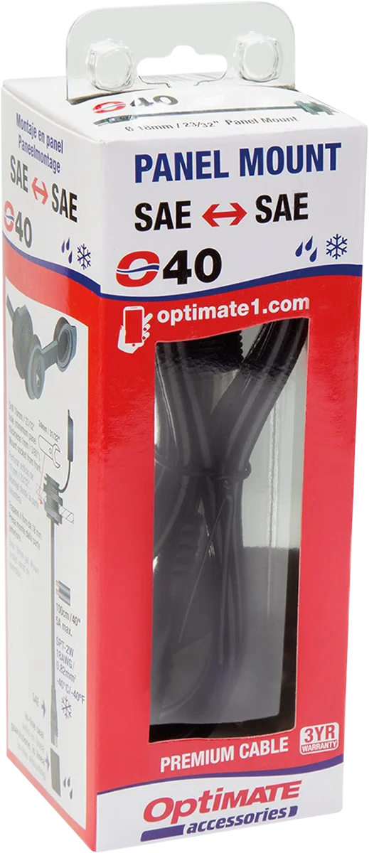 Tecmate Weatherproof SAE Thin Panel Mount Socket O-40 - Long O-40 - Side View