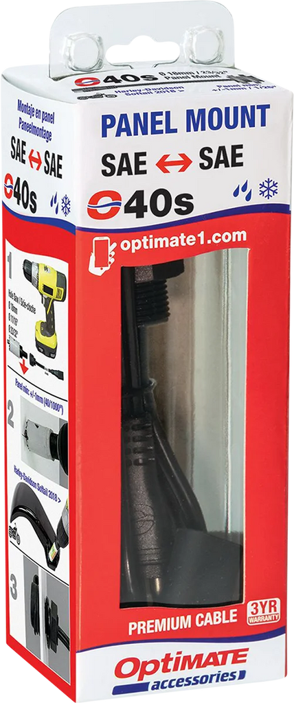 Tecmate Weatherproof SAE Thin Panel Mount Socket O-40 - Short O-40S - Side View