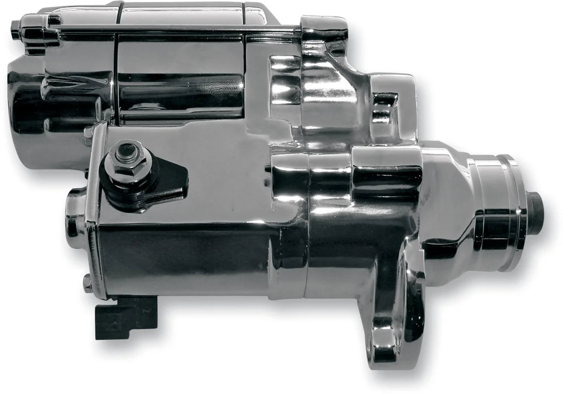 Terry Components Starter Motor - Harley Davidson - Chrome - Side View